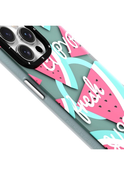 iPhone 14 Uyumlu Kılıf Magsafe Şarj Özellikli Youngkit Fruity Flavour Serisi Turkuaz