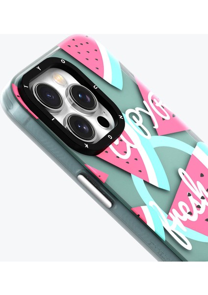 iPhone 14 Uyumlu Kılıf Magsafe Şarj Özellikli Youngkit Fruity Flavour Serisi Turkuaz