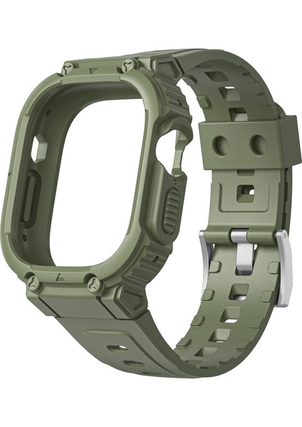 Watch 42MM Uyumlu WI-WB014 Armor Serisi 2in1 Sert Pc Kasa Koruyuculu Silikon Kordon Yeşil fiyatları
