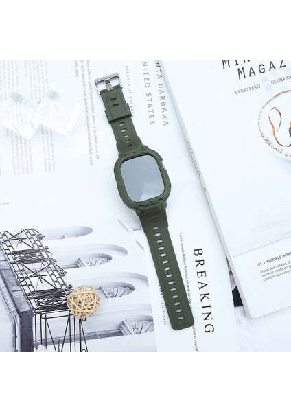 Watch 42MM Uyumlu WI-WB014 Armor Serisi 2in1 Sert Pc Kasa Koruyuculu Silikon Kordon Yeşil indirimleri