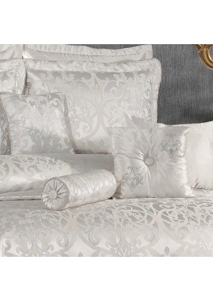 Eliz Beyaz - Gümüş Simli Çeyizlik Çift Kişilik Yatak Örtüsü modelleri