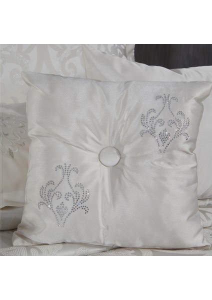 Eliz Beyaz - Gümüş Simli Çeyizlik Çift Kişilik Yatak Örtüsü fırsatları