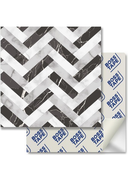 Kendinden Yapışkanlı Yüzey Fayans Kaplama Siyah Beyaz Parke 006 Desenli Pvc Karo 30X30CM (4 Adet) 0,36 M2 fırsatları