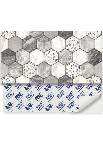 Kendinden Yapışkanlı Seramik Fayans Kaplama Altıgen Desenli 005 Pvc Karo 30X60CM (4 Adet) 0,72 M2 fırsatları