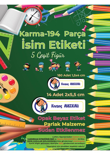 Okul Etiketi Kalem Defter Etiketi, Pepee Etiketi - 194 Adet Kuşe Sticker fiyatları