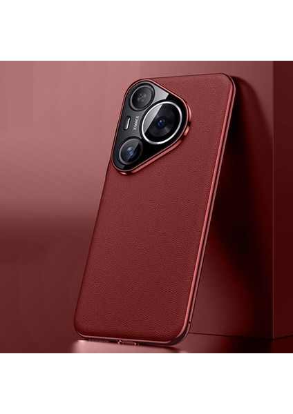 Huawei Pura 70 Pro / 70 Pro+ Için Düz Deri Telefon Kılıfı (Yurt Dışından)