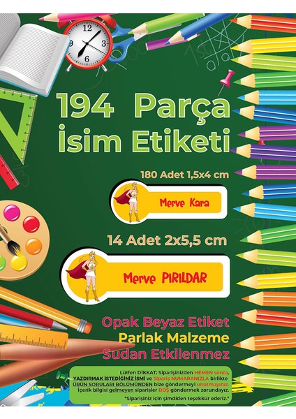 Okul Etiketi Kalem Defter Etiketi, She-Ra Etiketi - 194 Adet Kuşe Sticker fiyatları