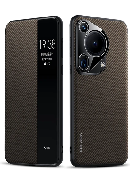 Huawei Pura 70 Ultra Için Sulada Akıllı Pencere Pu Kılıf (Yurt Dışından)