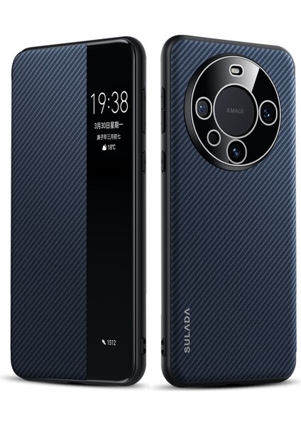 Huawei Mate 60 Pro Için Sulada Akıllı Pencere Pu Kılıf (Yurt Dışından)