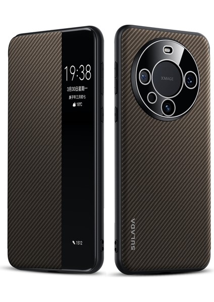 Huawei Mate 60 Için Sulada Akıllı Pencere Pu Kılıf (Yurt Dışından)