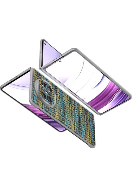 Huawei Mate X5 Için Eşkenar Dörtgen Dokulu Pu Kılıf (Yurt Dışından)