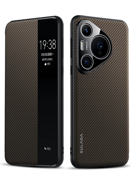 Huawei Pura 70 Pro Için Sulada Akıllı Pencere Pu Kılıf (Yurt Dışından)