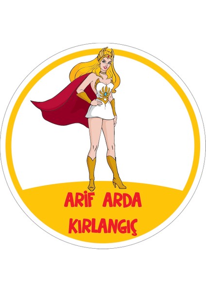 Okul Etiketi Kalem Defter Etiketi, She-Ra Okul Etiketi - 60 Adet 4cm Opak Sticker