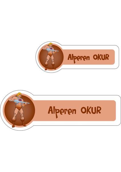 Okul Etiketi Kalem Defter Etiketi, He-Man Etiketi - 222 Adet Folyo Sticker