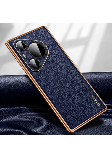 Huawei Pura 70 Pro Için Tpu + Litchi Dokulu Telefon Kılıfı (Yurt Dışından)