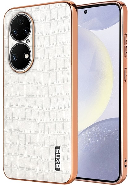 Huawei P50 Için Azns Timsah Dokulu Kılıf (Yurt Dışından)