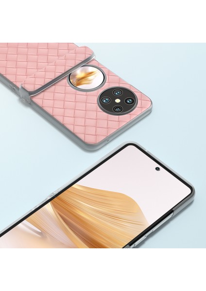 Huawei Pocket 2 Için 3'ü 1 Arada Dokuma Dokulu Pu Kılıf (Yurt Dışından)