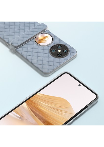Huawei Pocket 2 Için 3'ü 1 Arada Dokuma Dokulu Pu Kılıf (Yurt Dışından) modelleri