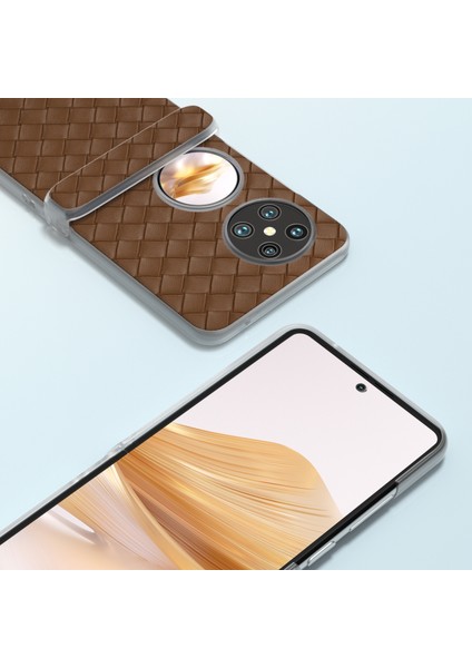 Huawei Pocket 2 Için 3'ü 1 Arada Dokuma Dokulu Pu Kılıf (Yurt Dışından) modelleri