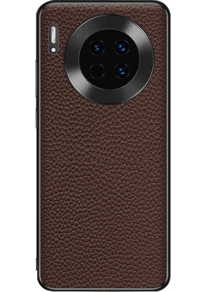 Huawei Mate 30 Için Litchi Dokulu Deri Kılıf (Yurt Dışından)