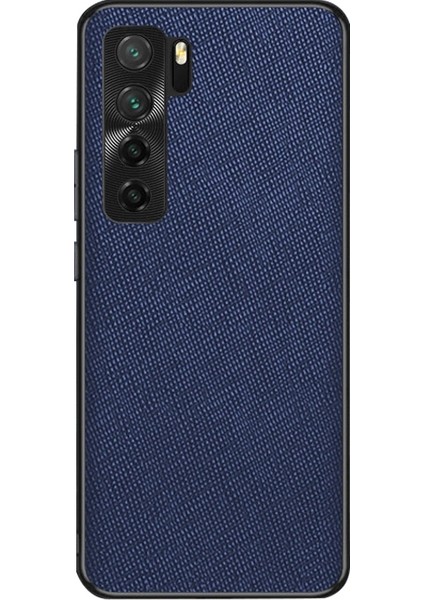 Huawei Nova 7 5g Için Çapraz Doku Pu Telefon Kılıfı (Yurt Dışından)