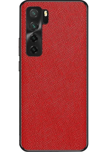 Huawei Nova 7 5g Için Çapraz Doku Pu Telefon Kılıfı (Yurt Dışından)