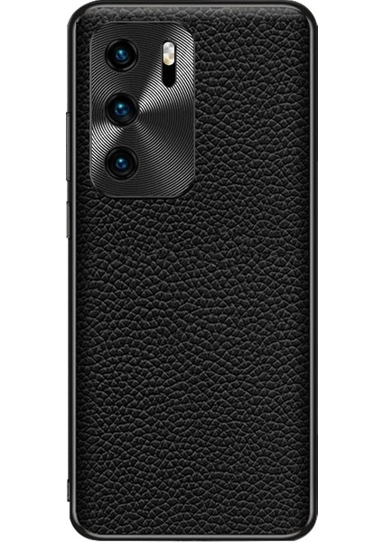 Huawei P40 Için Litchi Dokulu Deri Kılıf (Yurt Dışından)