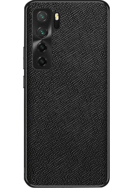 Huawei Nova 7 5g Için Çapraz Doku Pu Telefon Kılıfı (Yurt Dışından)