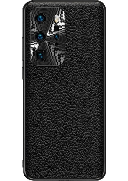 Huawei P40 Pro Için Litchi Dokulu Deri Kılıf (Yurt Dışından)