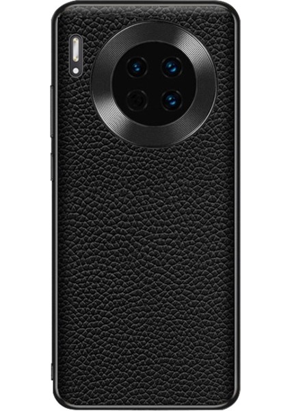 Huawei Mate 30 Için Litchi Dokulu Deri Kılıf (Yurt Dışından)