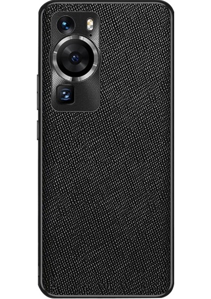 Huawei P60 / P60 Pro Için Çapraz Dokulu Pu Telefon Kılıfı (Yurt Dışından)