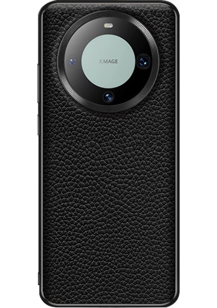 Huawei Mate 60 Için Litchi Dokulu Deri Kılıf (Yurt Dışından)