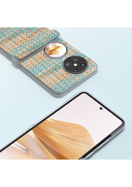 Huawei Pocket 2 Için 3'ü 1 Arada Eşkenar Dokulu Pu Kılıf (Yurt Dışından) modelleri