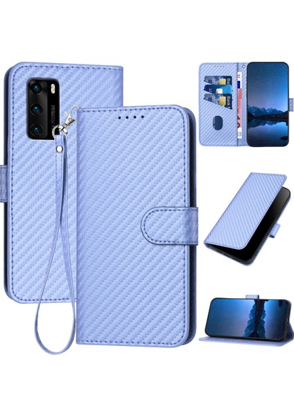 Huawei P40 Için Karbon Fiber Pu Kılıf (Yurt Dışından)