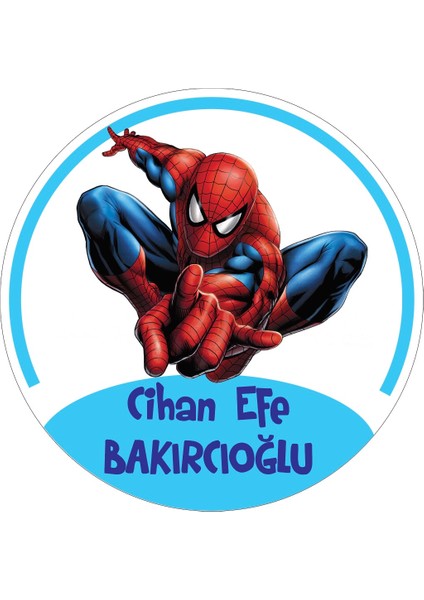 Okul Etiketi Kalem Defter Etiketi, Örümcek Adam, Spider Man - 100 Adet 3cm Opak Sticker