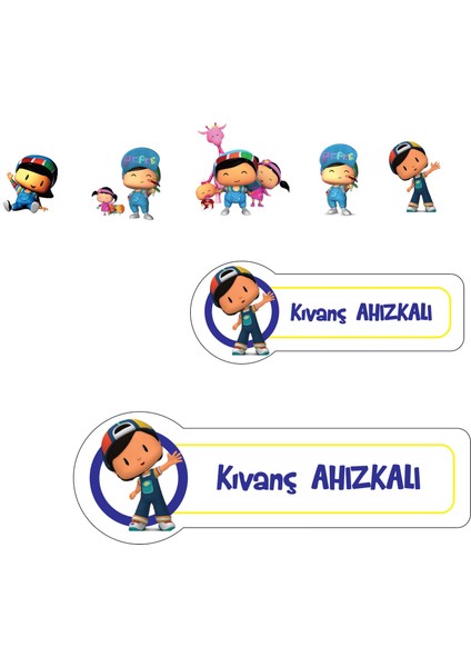 Okul Etiketi Kalem Defter Etiketi, Pepee Etiketi - 222 Adet Folyo Sticker