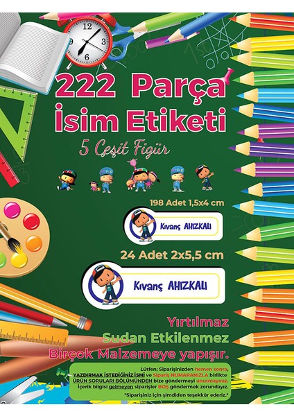 Okul Etiketi Kalem Defter Etiketi, Pepee Etiketi - 222 Adet Folyo Sticker modelleri