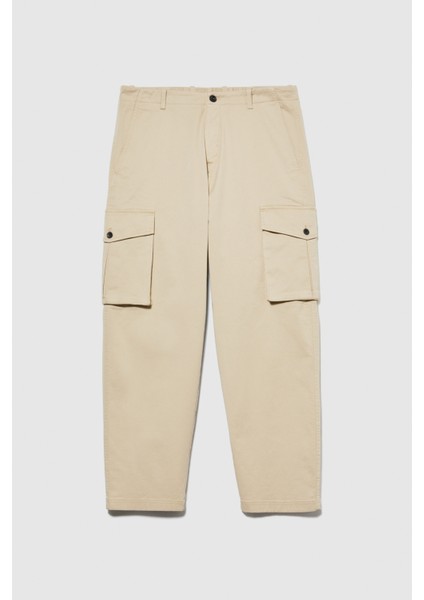 Esnek Trapered Fit Kargo Pantolon Erkek Beyaz T-Shirt - 323A4AIHSF02V fiyatları