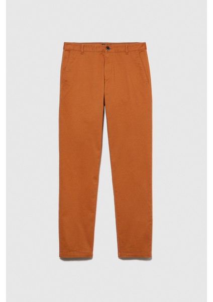 Slim Fit Vintage Efekt Chino Pantolon Erkek Kahverengi T-Shirt - 323A4DM6SF02Y fiyatları