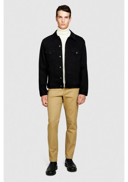 Esnek Slim Fit Chino Pantolon Erkek Bej T-Shirt - 323A4JGCSF03E