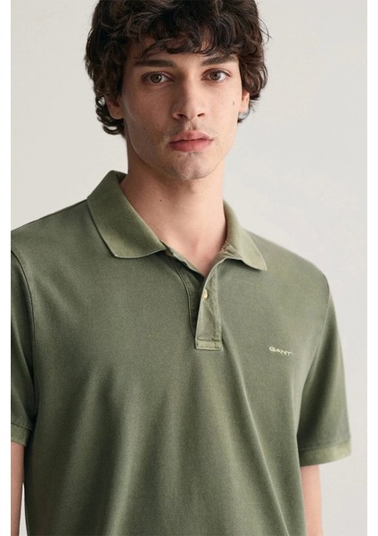 Erkek Yeşil Regular Fit Logolu Polo