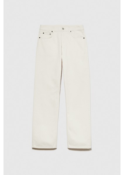 %100 Koton London Boyfriend Fit Denim Pantolon Kadın Beyaz T-Shirt - 323A4OH2LE02G fiyatları