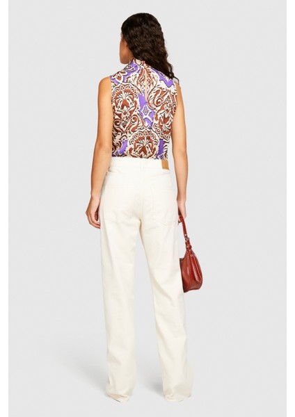 %100 Koton London Boyfriend Fit Denim Pantolon Kadın Beyaz T-Shirt - 323A4OH2LE02G fırsatları