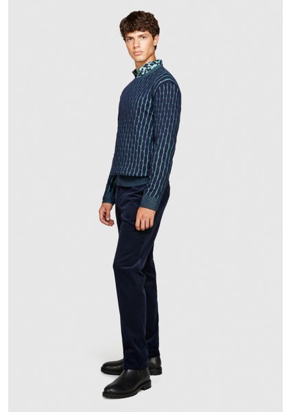 %100 Koton Slim Fit Fitilli Kadife Pantolon Erkek Renkli T-Shirt - 323A4SFRSF03D modelleri