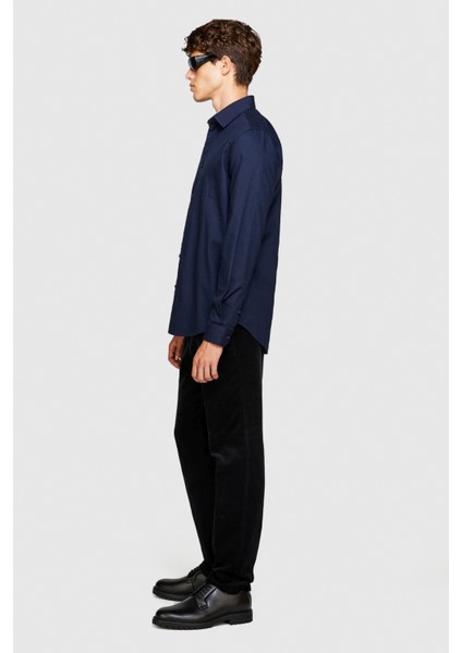 %100 Koton Slim Fit Fitilli Kadife Pantolon Erkek Siyah T-Shirt - 323A4SFRSF03D modelleri