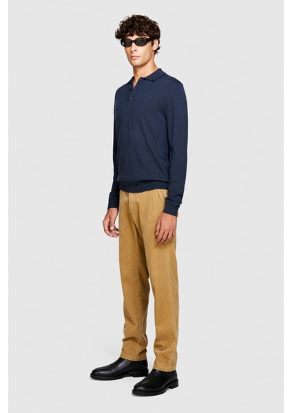 %100 Koton Slim Fit Fitilli Kadife Pantolon Erkek Bej T-Shirt - 323A4SFRSF03D modelleri