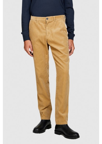 %100 Koton Slim Fit Fitilli Kadife Pantolon Erkek Bej T-Shirt - 323A4SFRSF03D indirimleri