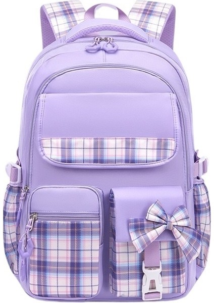 Ilkokul Öğrencileri Için Yeni Tarz Kuromi Fiyonklu Okul Çantası, 3-6. Sınıflar Için Gösterişli Günlük Çocuk Sırt Çantası (Yurt Dışından)