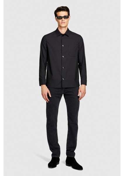 Liyosel Karışımlı Oversize Gömlek Erkek Siyah Gömlek - 323A5T3RSQ02P fiyatları