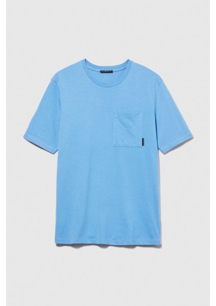 %100 Koton Regular Fit Cepli T-Shirt Erkek Mavi T-Shirt - 323A3096S1033 modelleri